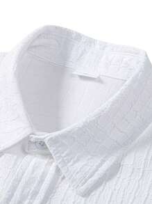 Camisa casual de manga corta de unicolor de verano para hombre