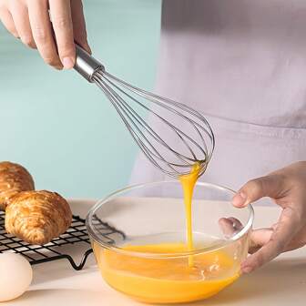 Garde van roestvrij staal 420 (1/3 stuks), zeer geschikt voor antiaanbakkookgerei, melkgarde, hittebestendige keukengarde, geschikt voor het kloppen van eieren, koken, bakken, schuimend mengen van dranken