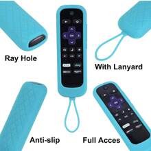 1pc Silicone Material Luminous Remote Control Protective Cover, Suitable For Roku280TV Remote Control, Dirt-Resistant, Drop-Proof, Non-Slip, Dust-Proof Silicone Protective Cover