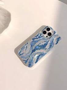 1 pieza Funda de teléfono transparente, suave y brillante con patrón abstracto de patrón de piel de serpiente, resistente al agua, antihuellas dactilares y arañazos, con tecnología IMD