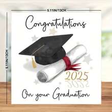 2025 Graduation Greeting Card With Envelope, Fun Graduation Seasonal Card, Graduation Wishes Gift For Friends And Classmates, Invitation Card