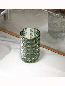 Vaso de enjuague bucal con diseño de diamantes de lujo - Vaso de lavado y soporte de acabado brillante - Vaso de enjuague bucal de plástico para el baño del hogar - Soporte para cepillo de dientes ahorrador de espacio - Decoración del hogar sin olor - Accesorios de organización del hogar - Perfecto para parejas - Vaso para cepillo de dientes - Accesorios de baño