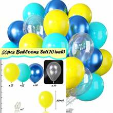 137 piezas Kit de arco de globos con estilo tropical y oceánico con globos de lámina de piña, adecuado para cumpleaños, despedida de soltera, fiestas temáticas - Decoración multiusos para pared interior para eventos de celebración, apto para todas las estaciones - Multicolor - Ver 11