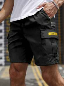 1pc Men's Summer Multi-Pocket Cargo Shorts,Casual Drawstring Waist Shorts For Outdoor Sports,Leisure