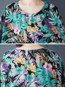 AZAH Rochie boemă casual de plajă 2026, rochie florală pentru vacanță în croazieră, rochie elegantă de vară nouă, cu guler rotund, lejeră, mărime plus, rochie casual de vară, rochie albastră pentru femei, rochie de noapte pentru femei de mărime plus, rochie - Albastru - Vizualizare 8