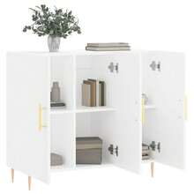vidaXL Sideboard Weiß 90x34x80 cm Holzwerkstoff - Weiss - Übersicht 3