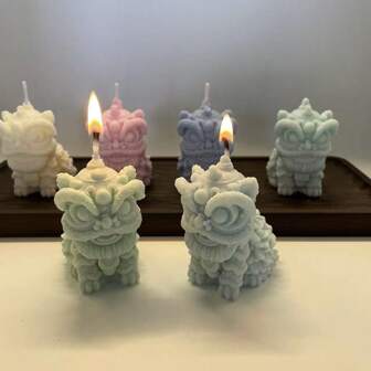 Lion Shaped Scented Candle, Home Decor Tabletop Ornament, Festival Decorative Item, Incense Holder