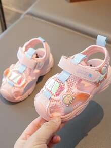 1 Pair Fashionable Hollow-Out Closed Toe Cartoon Kids Sports Sandals,Anti-Slip Soft Sole Shoes For Summer