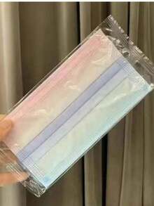 10 Stücke 3-lagige Modegesichtsmasken mit verstellbaren Ohrschlaufen, hergestellt aus Polypropylen-Vliesstoff, mit geringer Allergie-Belastung, einzeln verpackt, geeignet für Erwachsene - Verschiedenfarbig - Übersicht 2