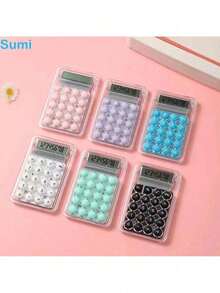 ABS Multifunctional Electronic Stationery Mini Candy Color Calculator - Blanco - Ver 4