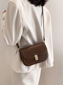 1pc Women's Vintage Flip-Top Shoulder Crossbody Bag, Suitable For Daily Outing, Shopping, Party, Girlfriend/Valentine's Gift