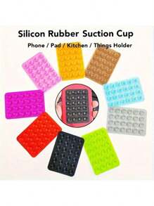 6 Pcs Silicone Suction Cup Holders - Multi-Function Non-Slip Adhesive Phone Holder Pads, Portable & Detachable Square Stand For Hands-Free Selfie & Video Recording Compatible With IPhone, Android Phone, Gift For Birthday, Family, Friends Phone Stand, Phone Accessories