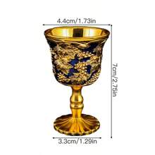 1pc Grape Flower Pattern Stemmed Wine Glass, Suitable For Red Wine, White Wine And Champagne, Great For Wedding Anniversary, Dinner Party, And Bar Use