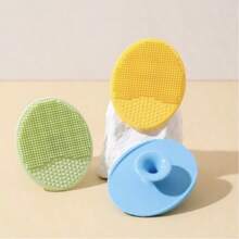2pcs/Set Teens Bath & Shampoo Brush Set - Soft Silicone, Gentle Scalp Massage, Easy Clean Hair Comb, Cartoon Elephant Washcloth, Soft Lathering Scrubber, Body Hair Cleaning Sponge, Bathing Supplies, Suitable For Teens