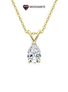 LOVESSOM Collier pendentif en argent sterling S925 avec moissanite, collier en forme de larme, collier en diamant de luxe élégant pour femme, cadeau de bijoux, convient pour les mariages, les banquets, Noël, Halloween, les anniversaires, cadeaux d'anniversaire