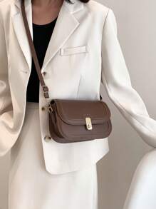 1pc Women's Vintage Flip-Top Shoulder Crossbody Bag, Suitable For Daily Outing, Shopping, Party, Girlfriend/Valentine's Gift
