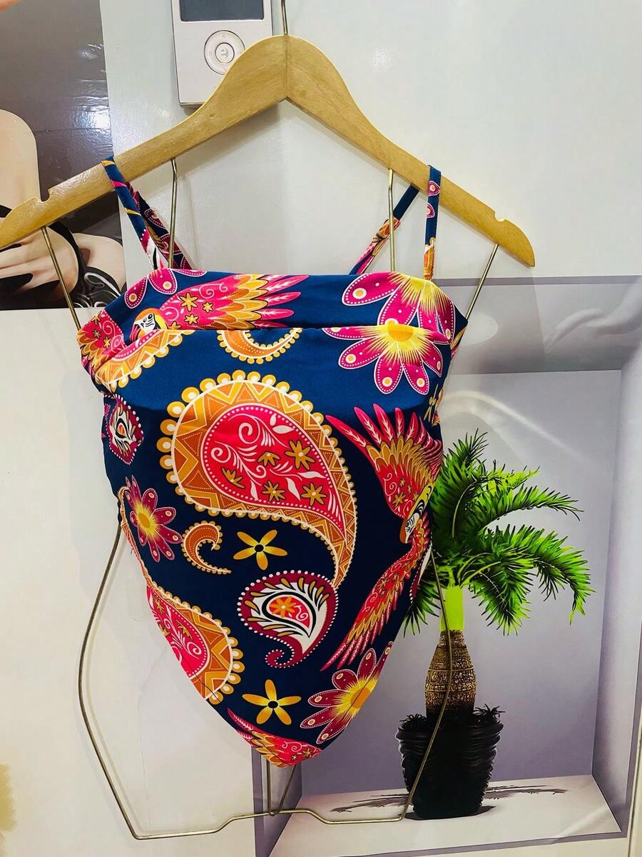 Belala Moda New Vest With Adjustable String And Print - Navy Blue - View 1