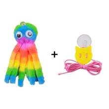 Plush Octopus Cat Toy With Elastic Rope And Bell, Chew Toy With Detachable Parts, Suitable For Cats To Play And Relieve Boredom