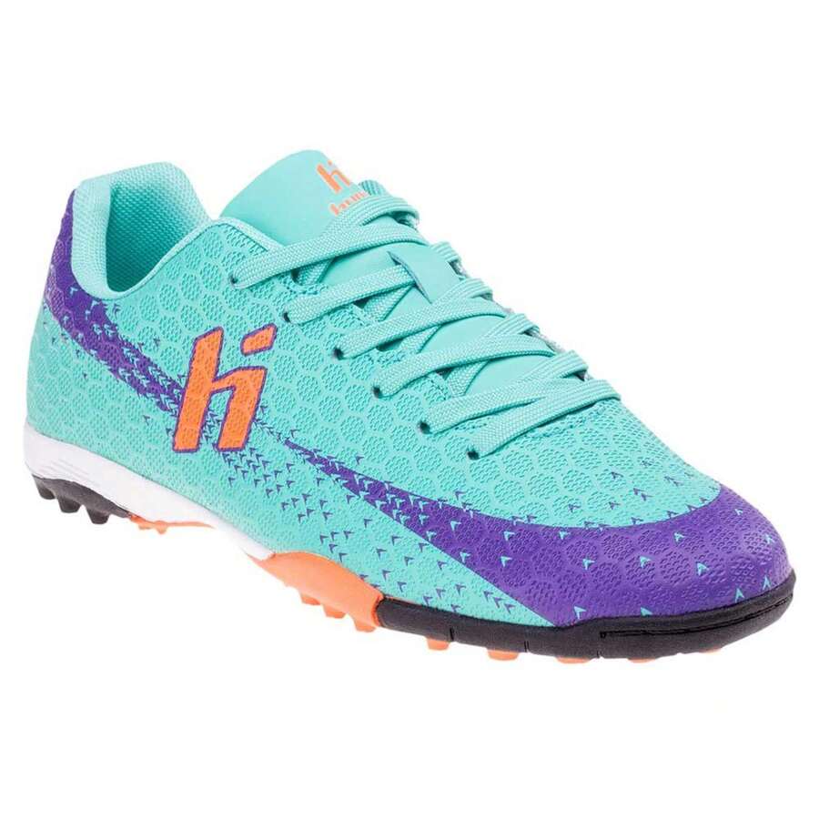 Huari Botas de fútbol Rleti para niños/as (Florida Keys/Tigre naranja) - Agua verde azul - Ver 1
