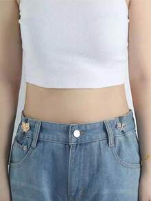 2pairs High Quality Butterfly Waist Tightener Buckle Pants Pins Collar Buttons Brooch Pins For Women Durable Fashion Detachable Pants Clip For Jeans, Skirts, Pants Bag Accessories For Girl Student Women - Multicolor - View 8