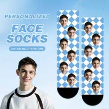 1 Pair 2025 New Head Love Custom Socks, Lovers Custom Socks, Fun Crewneck Custom Socks As Men's Gifts, Sports Socks, Men's Gift Custom Valentine's Day Birthday Gifts, As Valentine's Day Gifts, Men's Novelty Socks, Novelty Socks, Family Custom Socks