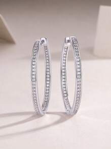 1 Par de Brincos de Moissanite de Prata Esterlina 925, Decoração de Joias, Presente para Dia das Mães, Dia dos Namorados, Casamento, Aniversário