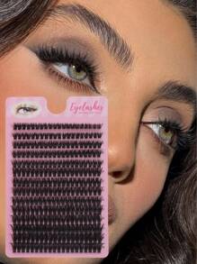 Fengxiu 280 Clusters 60D Lash Extension D Curl Cluster Lashes 8-16mm Eyelash Clusters Individual Lashes Natural Look Fluffy Lash Extensions Wispy Eyelashes Extensions DIY At Home