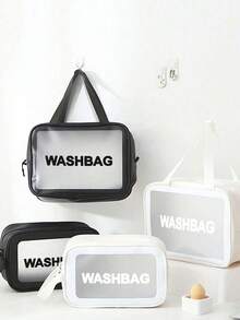 1 件大容量防水化妆收纳包，透明便携式设计和双手柄 - 非常适合整理化妆品和洗漱用品化妆包化妆收纳包洗漱包化妆包洗漱包旅行返校浴室宿舍必需品旅行必需品沙滩包旅行配件度假夏季假期