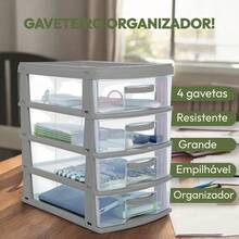 Desk Organizer Drawer With 4 Plastic Drawers For Table Decoration - GRIS1 - Ver 2