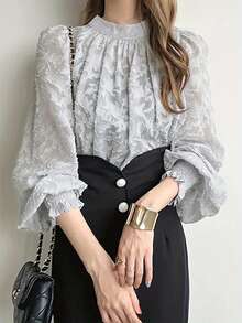 Women Blouses - Light Grey - View 2