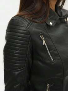 Chaqueta lisa para mujer, con cierre de cremallera y manga larga, de moda para el verano
