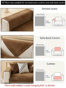 1pc All Season Sofa Cushion Cover, Modern Minimalist Anti-Slip Sofa Seat Protector, Dust-Proof Washable Sofa Slipcover, Deep Coffee Color Soft Non-Fading Non-Shedding Pet-Friendly Decorative Couch Cover, Adjustable For Corner Sofa, Suitable For Bedroom, Office, Living Room, L-Shaped Sofa And 1-2-3-4 Seater Sofas