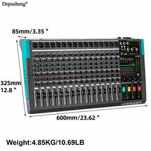 Depusheng PA16 Professional Mixing Console 16-Channel Sound Mixer Audio 48V With 256DSP Reverb Effect USB PC AUX Play Record Podcast Broadcast Stage - View 7