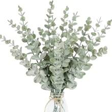 12/18pcs Eucalyptus Stems Artificial Green Eucalyptus Stems Eucalyptus Leaves Decor Eucalyptus Branches Fake Eucalyptus With Fake Leaves 15 Inch Faux Eucalyptus Stem For Vase Wedding Bouquet Home