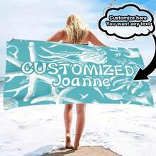 Personalized Beach Towel With Custom Text - Fashionable Design, Quick-Drying And Highly Absorbent, Perfect For Beach, Pool, Camping And Travel - Ideal Gift For Valentine's Day, Birthday, Father's Day And Mother's Day, Beach Essential | Personalized Gift | Quick Drying Fabric Bathroom Decor Summer Beach Essentials