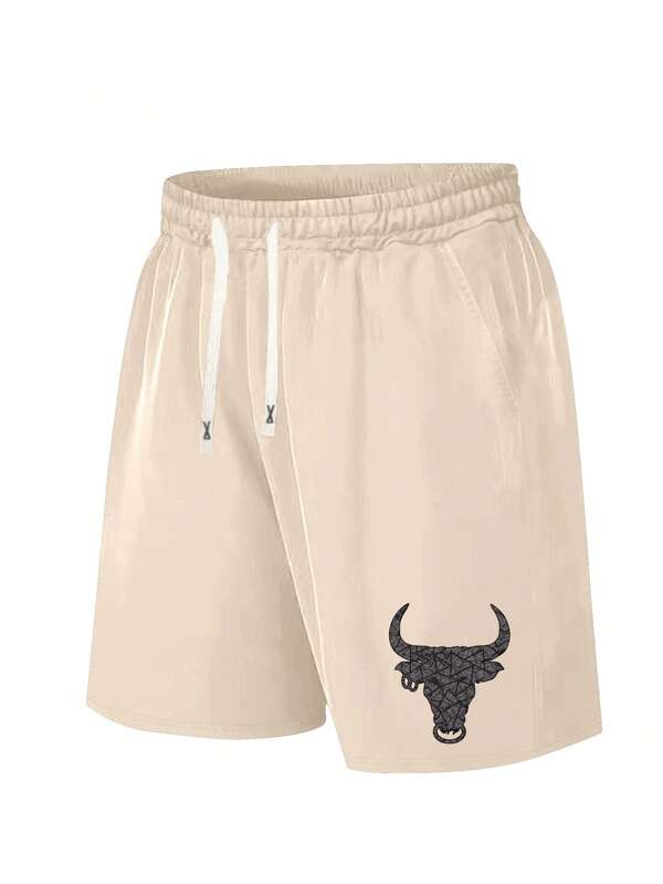 Nuovi pantaloncini estivi da uomo, con motivo stampato a mucca personalizzato, in vita elastica con lacci, comodi e casual, taglia regolare, extra large