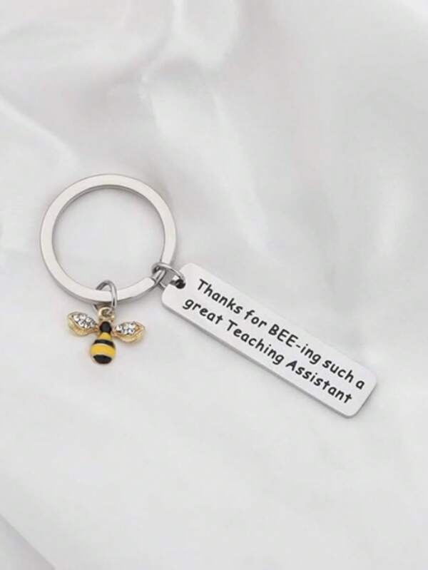 Appreciation Gift For Teaching Assistant, Thank You For Being Such An Excellent Teaching Assistant, Key Chain Teacher Jewelry Letter, Casual Party Cute Elegant Stainless Steel Teacher's Day Car Accessories Bag Charm School