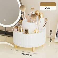 Suporte Giratório de 360° para Pincéis de Maquiagem e Caixa de Armazenamento, Organizador de Cosméticos para Decoração do Quarto, Penteadeira, Quarto, Banheiro