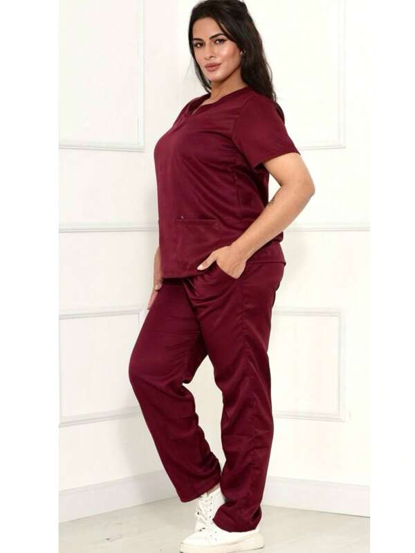 Conjunto Scrub Dona Bordo Uniforme Enfermagem Mulher Profissional Tecido Microfibra