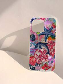 Funda para teléfono (1 unidad) Diseño de playa con estrellas de mar y delfines. Resistente al agua, a las huellas dactilares y a los arañazos. Transparente, brillante y suave. - Multicolor - Ver 3