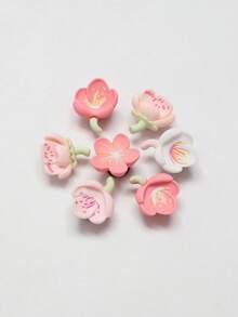 11 pezzi Decorazioni floreali a fiori di ciliegio carini, accessori alla moda e delicati, fai da te per studenti, adatti per feste di vacanza, zoccoli in legno, decorazioni per borse e vestiti - Multicolore - Visualizzare 2