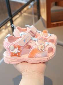 1 Pair Fashionable Hollow-Out Closed Toe Cartoon Kids Sports Sandals,Anti-Slip Soft Sole Shoes For Summer