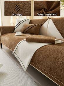 1pc All Season Sofa Cushion Cover, Modern Minimalist Anti-Slip Sofa Seat Protector, Dust-Proof Washable Sofa Slipcover, Deep Coffee Color Soft Non-Fading Non-Shedding Pet-Friendly Decorative Couch Cover, Adjustable For Corner Sofa, Suitable For Bedroom, Office, Living Room, L-Shaped Sofa And 1-2-3-4 Seater Sofas