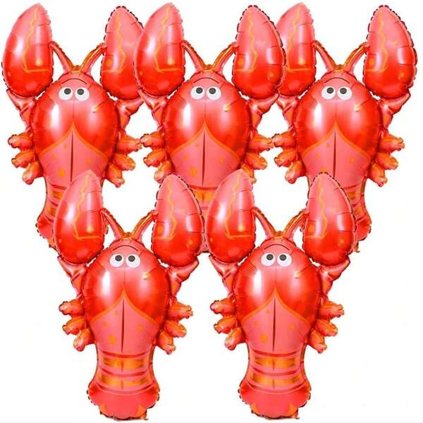 Balão metalizado gigante, balão metalizado de lagosta, balões de desenho animado para decoração de festa de aniversário infantil