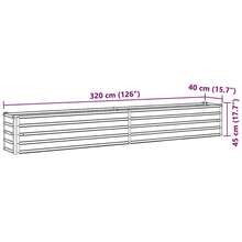 vidaXL Garten-Hochbeet Verzinkter Stahl 320*40*45 cm Braun - Gelb - Übersicht 7