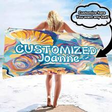 Personalized Beach Towel With Custom Text - Fashionable Design, Quick-Drying And Highly Absorbent, Perfect For Beach, Pool, Camping And Travel - Ideal Gift For Valentine's Day, Birthday, Father's Day And Mother's Day, Beach Essential | Personalized Gift | Quick Drying Fabric Bathroom Decor Summer Beach Essentials
