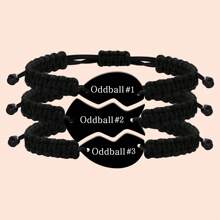3 PCS Friendship Bracelets For 3 Best Friend Couples With Engraved Stainless Steel Adjustable Handmade Cord Relationship Bracelets For Daughters Family Besties Sisters Granddaughters