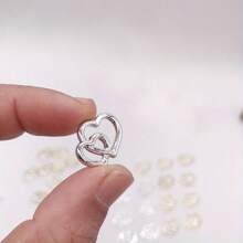 24pcs Electroplated Double Heart Wedding Heart Table Decoration (Gold+Silver) Heart