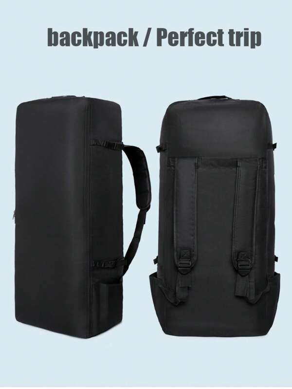 Mochila preta durável para prancha de surfe, 1 peça, com fecho de zíper, grande capacidade, bolsa de transporte para prancha de surfe com dois ombros, para armazenamento e viagem