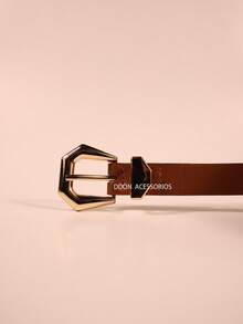 Women's Belt 1.8CM Synthetic Leather Gold Buckle